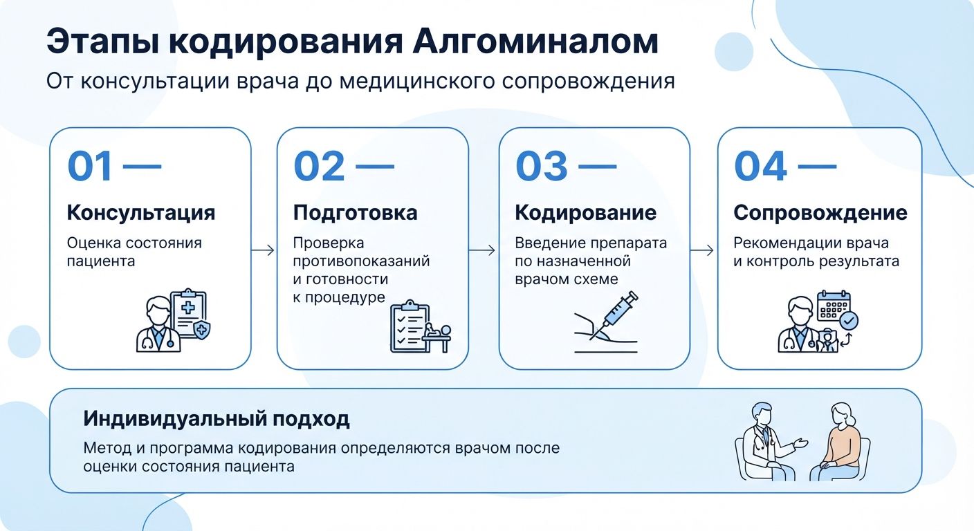 Кодирование препаратом «Алгоминал» в Жлобине инфографика
